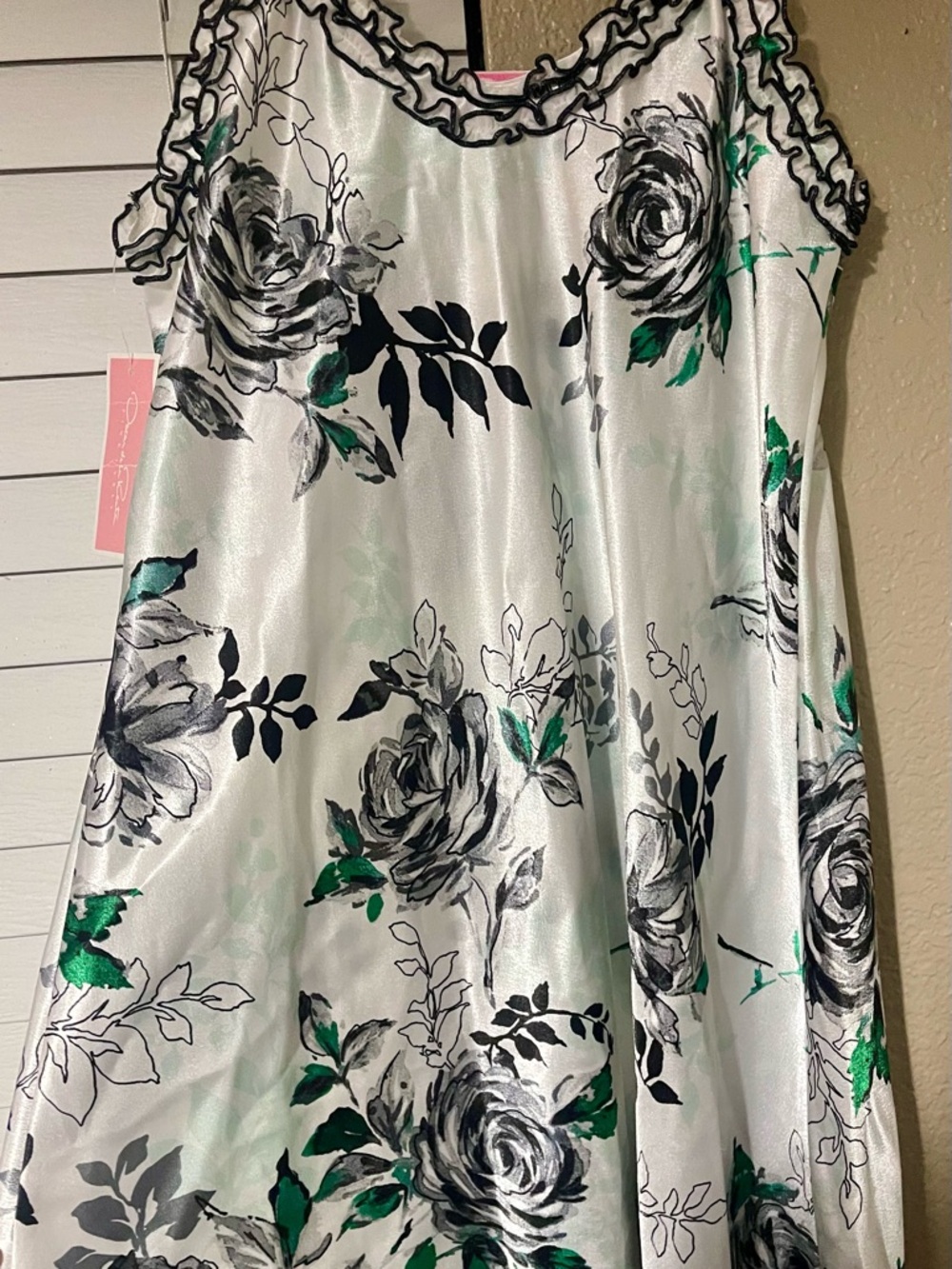 Oscar De La Renta Green Floral Silk Camisole - Picture 3 of 6